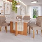 Sala de Jantar Louise 1,30 com 4 Cadeiras Juliana