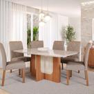 Sala de Jantar Louise 1,60cm com 6 Cadeiras Fernanda