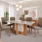 Sala de Jantar Louise 180cm com 6 Cadeiras Paola Wood