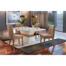 Sala De Jantar Lucy 120 Tampo MDF Com 4 Cadeiras Safira Rufato
