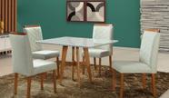 Sala de Jantar maciça 4 cadeiras 120x90 Milão Art Salas