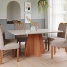 Sala de Jantar Maitê 160 Cm com 6 Cadeiras Paola Wood