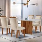 Sala De Jantar Mesa 120cm Mdf Vidro Canto Copo 4 Cadeiras Sala De Jantar Mesa 120cm Mdf Vidro Canto Copo 4 Cadeiras