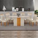 Sala de Jantar Mesa 160cm 6 Cadeiras Doha