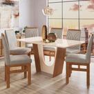 Sala de Jantar Mesa 160cm e 6 Cadeiras Joli 136/12 Móveis Zamarchi