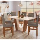 Sala de Jantar Mesa 160cm e 6 Cadeiras Joli 136/12 Móveis Zamarchi