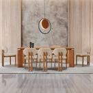 Sala de Jantar Mesa 220cm Tampo Laminado 8 Cadeiras Tokyo Madeira Maciça Marrom/Off White/Imbuia Sala de Jantar Mesa 220cm Tampo Laminado 8 Cadeiras Tokyo Madeira Maciça Marrom/Off White/Imbuia