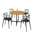 Sala De Jantar Mesa 90cm 4 Cadeiras Allegra Estilo Moderno