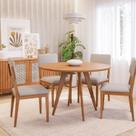 Sala de Jantar Mesa Acerola Redonda 109cm sem Vidro com 4 Cadeiras Sabiá Sala de Jantar Mesa Acerola Redonda 109cm sem Vidro com 4 Cadeiras Sabiá