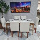 Sala de Jantar Mesa Addar Com 6 Cadeiras Rubi