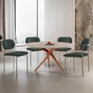 Sala De Jantar Mesa Ballare Com 4 Cadeiras Moderna Mobilia Jade/imbuia/off/prata