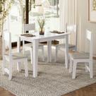 Sala de Jantar Mesa com 4 Cadeiras Assento Delta
