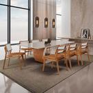 Sala De Jantar Mesa Ellis Com 8 Cadeiras Eva Premium Star Caramelo Off White Imbuia Nat