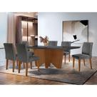 Sala De Jantar Mesa Evora Com 6 Cad Grecia Grafite/Imbuia