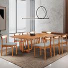 Sala de Jantar Mesa Flora 240cm Tampo Laminado Barril e 8 Cadeiras Noronha Premium Moderna Mobília