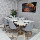 Sala de Jantar Mesa Guiné Com 6 Cadeiras Dilly Fixa