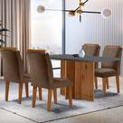 Sala de Jantar Mesa Olímpia 120CM em MDF e 4 Cadeiras Athenas Moderna Sala de Jantar Mesa Olímpia 120CM em MDF e 4 Cadeiras Athenas Moderna