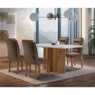 Sala de Jantar Mesa Olímpia 120CM MDF Canto Copo com 4 Cadeiras Carol Moderna Sala de Jantar Mesa Olímpia 120CM MDF Canto Copo com 4 Cadeiras Carol Moderna