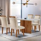 Sala de Jantar Mesa Olímpia 120CM MDF Vidro Canto Copo com 4 Cadeiras Athenas Moderna Sala de Jantar Mesa Olímpia 120CM MDF Vidro Canto Copo com 4 Cadeiras Athenas Moderna
