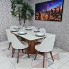 Sala de Jantar Mesa Sanches M720 e 6 Cadeiras Dilly Fixa