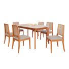 Sala De Jantar Mesa Siena 180x90 Com Vidro Off White 6 Cadeiras Bari Tela Sintética Madeira Maciça Cinamomo Sala De Jantar Mesa Siena 180x90 Com Vidro Off White 6 Cadeiras Bari Tela Sintética Madeira Maciça Cinamomo