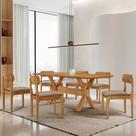 Sala de Jantar Mesa Star 180cm Tampo Laminado Barril e 6 Cadeiras Star Moderna Mobilia