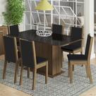 Sala de Jantar Moscou Plus Tampo de Vidro 6 Cadeiras -Madesa