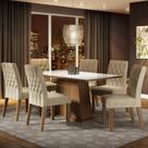Sala de Jantar Rafaela Mesa Tampo de Vidro 6 Cadeiras Madesa