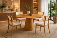 Sala de jantar redonda 4 cadeiras maciça Toscana- Imperial