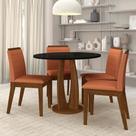 Sala De Jantar Redonda Fontana Com 4 Cadeiras Fre/prt/terracota - Ma