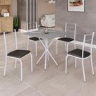 Sala de Jantar Teixeira Móveis Mesa de Granito Marica com 4 Cadeiras