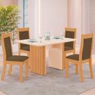 Sala de Jantar Tuboarte Mesa Manoela 120 com 4 Cadeiras Bella New