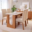 Sala de Jantar Valentina 1,30 com 4 Cadeiras Clarice