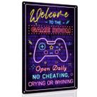 Sala de jogos Neon Effect Iron Sign Decoração de parede 20x30cm