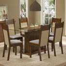 Sala Jantar Atlanta Vidro 6 Cadeiras Rustic/Crema Madesa