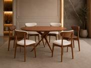 Sala Jantar Maciça Luxo 06 lugares Pisa - Essenza Móveis Sala Jantar Maciça Luxo 06 lugares Pisa - Essenza Móveis