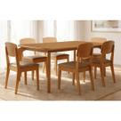 Sala Jantar Mesa Londrina Tampo Curvo 180cm+6 Cadeiras Havana Naturale - Linho Capuccino - Rufato