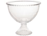 Saladeira 21 cm de cristal com pé transparente Pearl Wolff - 28389