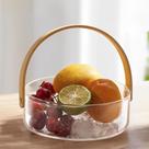 Saladeira Bandeja de Vidro Portátil com Alça de Madeira Multifuncional Para Frutas Gelo e Utensílios Saladeira Bandeja de Vidro Portátil com Alça de Madeira Multifuncional Para Frutas Gelo e Utensílios