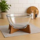 Saladeira Bowl Vidro Borossilicato 2,7 L Sup Madeira Acácia - HAUSKRAFT
