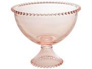 Saladeira Cristal com Pé Pearl Rosa 21X19cm - Wolff