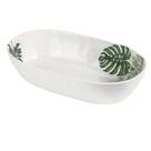 Saladeira de Melamina Oval Decorada Folhas de 31cm - FRG2326 Frigopro