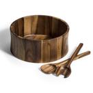 Saladeira Kalmar Home Acacia Wood curva de 30 cm com servidores