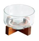 Saladeira Vidro Borossilicato Base de Acácia 28cm Mimo Style Saladeira Vidro Borossilicato Base de Acácia 28cm Mimo Style