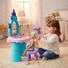Salão de Beleza Infantil Penteadeira com Acessórios Completa Espelho Cadeira Rosa