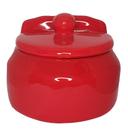 Saleiro Com Tampa Em Cerâmica Mesa Parede Porta Sal De Louça cor Vermelho