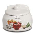Saleiro Com Tampa Em Cerâmica Mesa Parede Porta Sal De Louça Temperos