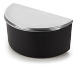 Saleiro De Mesa Bancada Cozinha Grande 1 Kg Tampa Inox Corpo Preto Organizador Porta Sal Temperos Alto Padrão Qualidade Forma Inox