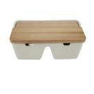 Saleiro de Mesa Com Duas Divisórias de Porcelana com Bambu 8569 - Lyor Saleiro de Mesa Com Duas Divisórias de Porcelana com Bambu 8569 - Lyor