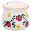 Saleiro de Parede 1KG Porcelana Decorada com Estampa de Morango